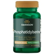 Swanson Phosphatidylserine Memory Brain and Cognitive Health Support Phospholipid Triple-Strength Complex Supplement 300 mg 30 Capsules