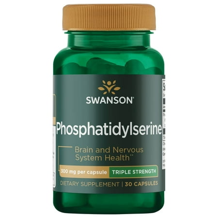 Swanson Phosphatidylserine Memory Brain and Cognitive Health Support Phospholipid Triple-Strength Complex Supplement 300 mg 30 Capsules