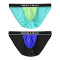 thumbnail image 2 of TANBOM Men's Bulge Enhancing Briefs Mesh Nylon Underwear Green/Black M 2-Pack, 2 of 6