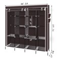 thumbnail image 4 of Veryke 67" Clothes Closet, Portable Wardrobe Clothes Storage Rack with 12 Shelves 4 Side Pockets - Dark Brown, 4 of 7
