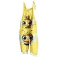 thumbnail image 2 of Women's Jumpsuit Bee Festival Print Dual Pocket Jumpsuit Loose Floral Print Bohemian Wide Leg Bib Overall Yellow C XL, 2 of 5