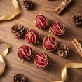 thumbnail image 5 of Kokovifyves 6Pcs 1.77" Red Glitter Christmas Ball Ornaments Set for Xmas Tree Decorations with Hanging Strings for Festive Home Party, 5 of 7