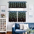thumbnail image 2 of Blue Floral Spring Kitchen Curtains Sets for Windows 24 Inch Length, Summer Vintage Botanical Wooden Rod Pocket Window Treatments Tier Curtains and Valances Set for Bedroom/Bathroom, 2 of 8