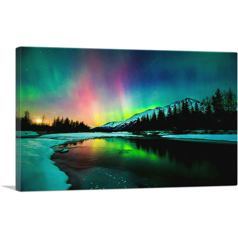 IDEA4WALL Emerald Lake Besides The Forest And Mountains Under The Cloudy  Sky On Canvas 3 Pieces Print & Reviews
