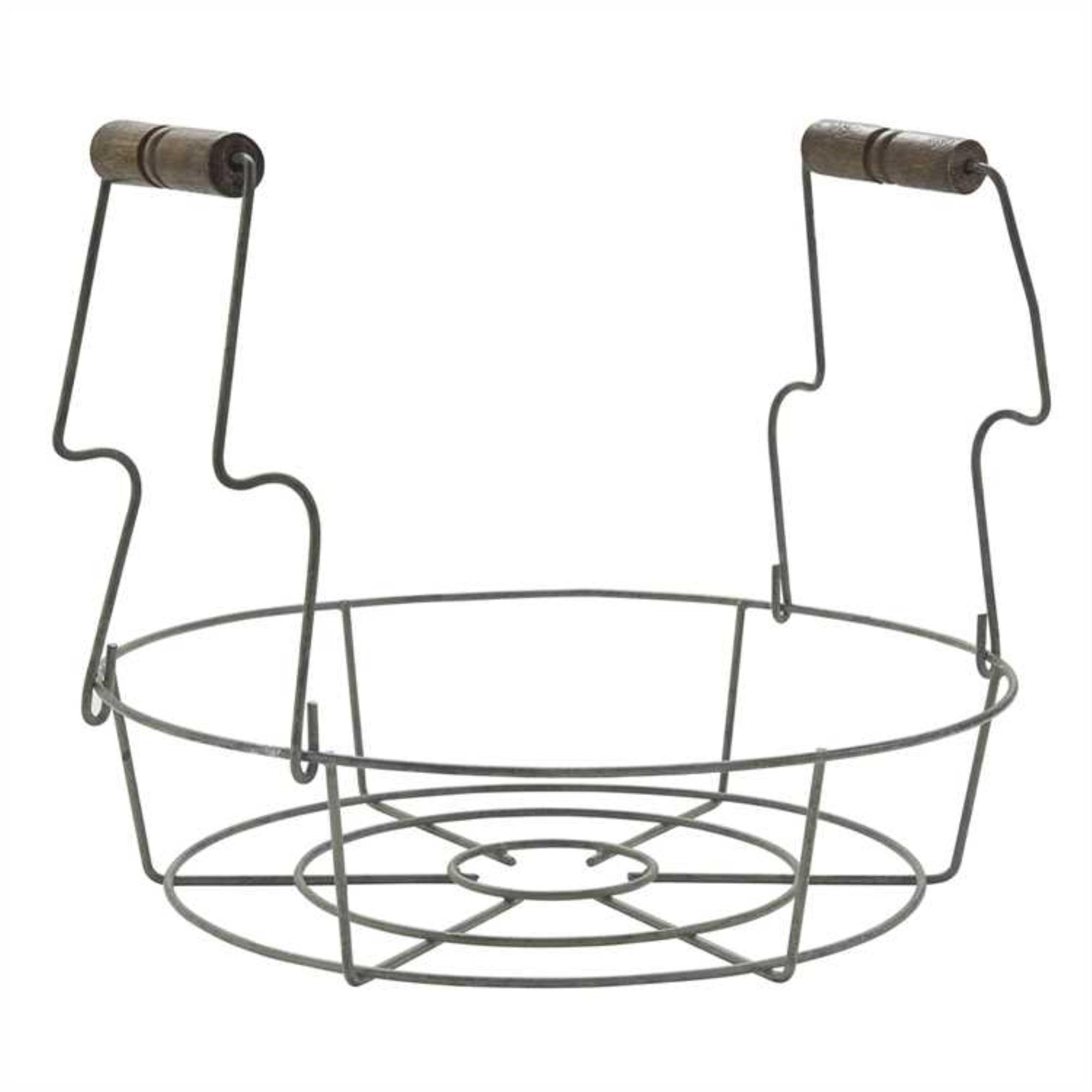 WIRE PLATE HOLDER WITH WOOD HANDLES