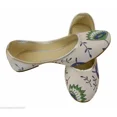 thumbnail image 3 of Women Handmade Indian Loafers Jutties Mojaries White Shoes Leather US 6, 3 of 4