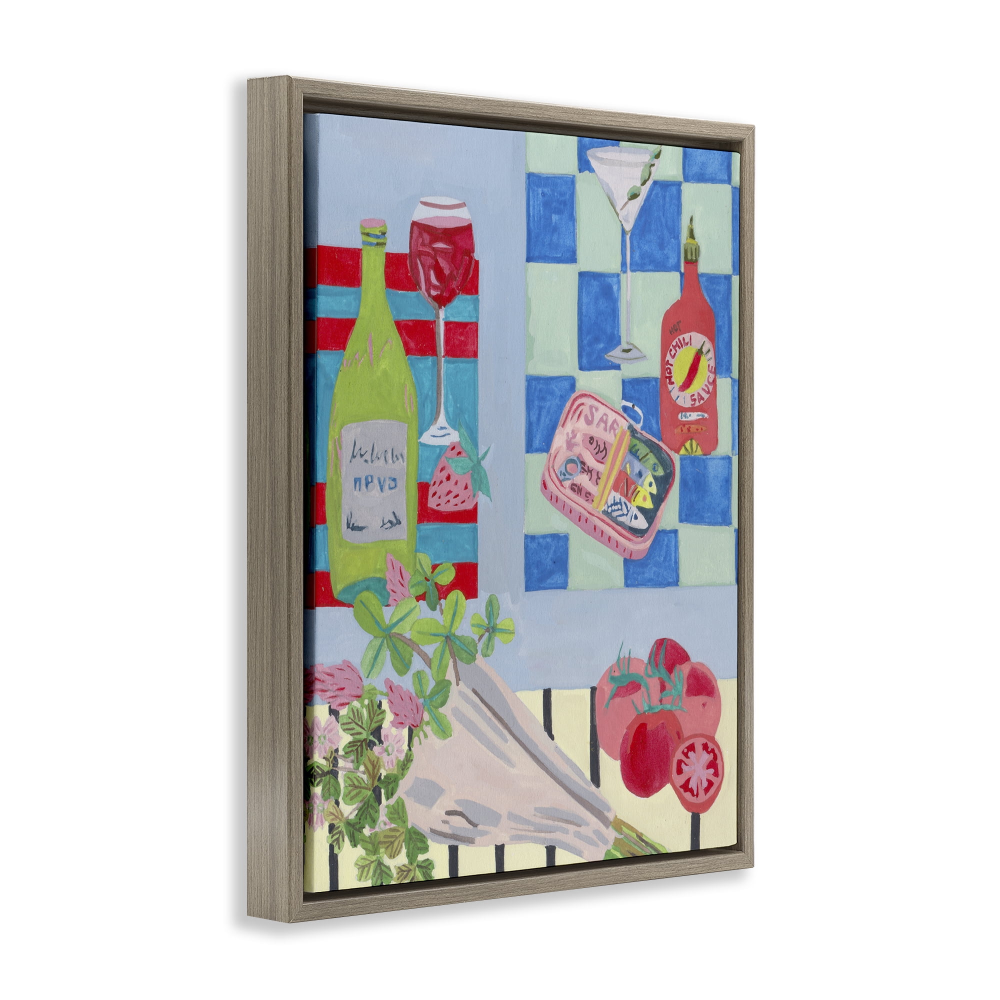 Stupell Industries Saucy Kitchen Secrets Brown Framed Floater Canvas Wall Art, design by Melissa Wang