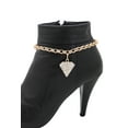 thumbnail image 5 of Women Gold Metal Chain Boot Bracelet Shoe Bling Diamond Shape Charm, 5 of 8