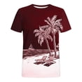 thumbnail image 4 of Camisetas de Manga Larga para Hombres Imprimir Fallow Cuello Redondo Camiseta, Moda Casual Manga Corta Mezcla de Algodón/Lino, 4 of 9