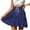 Blue, variant on Maoxin Women's Skirts Women's Summer Beach Polka Printing Lace Drawstring Tie Adjustable Skirt ,Wine,L