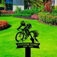 thumbnail image 2 of Handmadetneonsign Cyclist Memorial Metal With Stake, Biker Stake Metal Name Sign Stake, Garden Metal Stake Decor 59073, 2 of 5