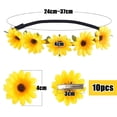 thumbnail image 4 of BETESSIN Diadema de flores con forma de girasol y 10 pinzas para el pelo, accesorios para el cabello con margaritas, diadema amarilla con flores, corona para mujeres, niñas, bodas en la, 4 of 5
