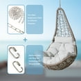 thumbnail image 4 of Ulax Furniture Indoor/Outdoor Wicker Hanging Basket Swing Chair Hammock Tear Drop Chair with Stand (Beige), 4 of 9
