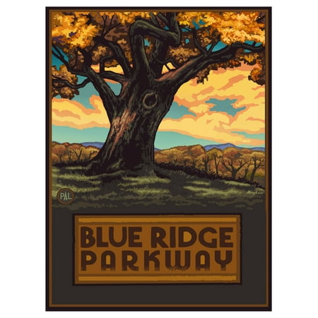 - Blue Ridge Parkway Big Oak Tree Travel Art Print Poster by Paul A. Lanquist (9