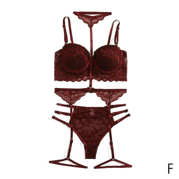 Deep V Sexy Plus Size Push Up Bra Set Floral Embroidery Lace Women Underwear Set Bra And Panties 