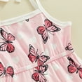 thumbnail image 6 of Bagilaanoe Newborn Baby Girl Summer Jumpsuit Shorts Butterfly Print Sleeveless Bodysuit 12M 18M 24M 3T 4T 5T Kids Playsuits One Piece Romper, 6 of 7