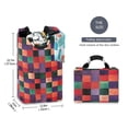 thumbnail image 2 of Yayeee Freestanding Laundry Hamper with Handle Collapsible Large Storage Basket for Clothes, Red and Purple Plaid Pattern, 2 of 7