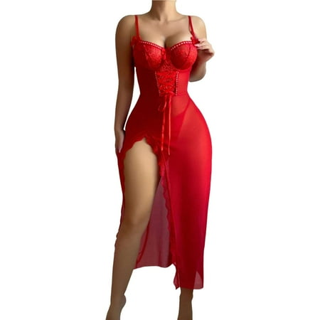 Women s Nightgown Womens Babydoll Dress Red Lingerie Set For Women Lace Nightgowns For Women Women s Exotic Lingerie