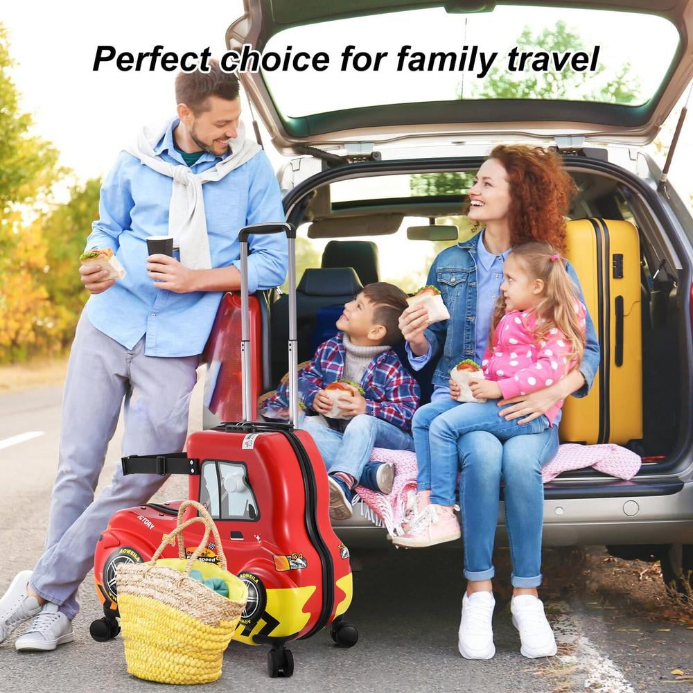 Xianers Toddler Ride on Suitcase 24 in Carry-On Red Car Luggage Cabin Case Cabin Luggage with Safety Belt for Kid Boy Aged 6-12 Years Old exceptional