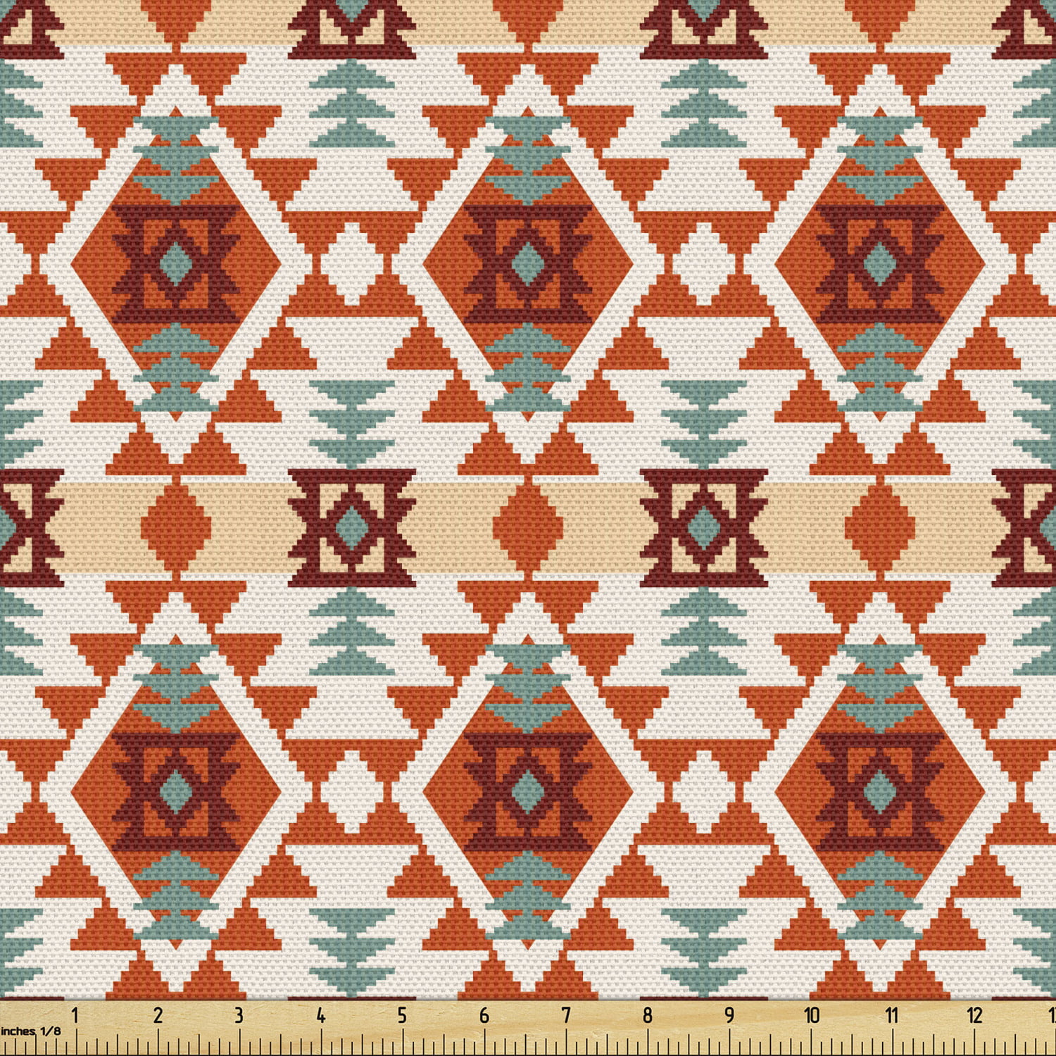 Cowhide Fabric by The Yard, Western Cow Print Upholstery Fabric, Farmhouse  Aztec Exotic Tribal Geometric Decorative Fabric, Brown Teal Chic Western