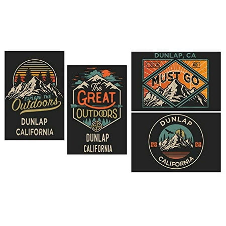 

Dunlap California Souvenir 2x3 Inch Fridge Magnet The Great Outdoors Design 4-Pack