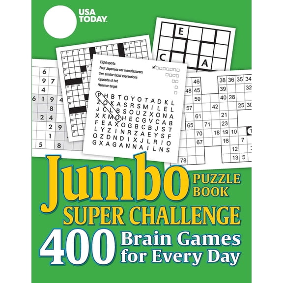 USA Today Puzzles USA Today Jumbo Puzzle Book Super Challenge: 400 Brain Games for Every Day, (Paperback)