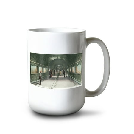 

15 fl oz Ceramic Mug Detroit Michigan Interior View of the Belle Isle Aquarium Dishwasher & Microwave Safe