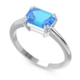 thumbnail image 2 of 2.50 Carat Latest Emerald Cut Blue Topaz Gemstone Solitaire Wedding Ring for Women Solid 18K White Gold Size 7 by Diamond Capitals, 2 of 8