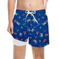 thumbnail image 3 of Huanglei Boys Swim Trunks With Sports Print Volleyball Badminton Football Design For Beach Pool Summer Activities ,7-8 Years, 3 of 4