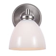 thumbnail image 4 of Aspen Creative 62279, 1 Light Wall / Vanity Light Fixture, 5-3/4" W x 9" H x 7-1/2" E, Brushed Nickel Finish, Clear Glass w/ Paint White Inside, 4 of 6