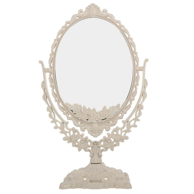 Shisuyan 1PC European Style Retro Pattern Mirror Desktop Beauty Makeup Mirror Cosmetic Mirror