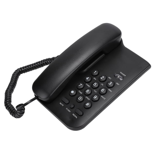 Environmental Protective Telephone, Easy To Use Office Telephone, Convenient for Home Hotel Restaurant Office White,Black