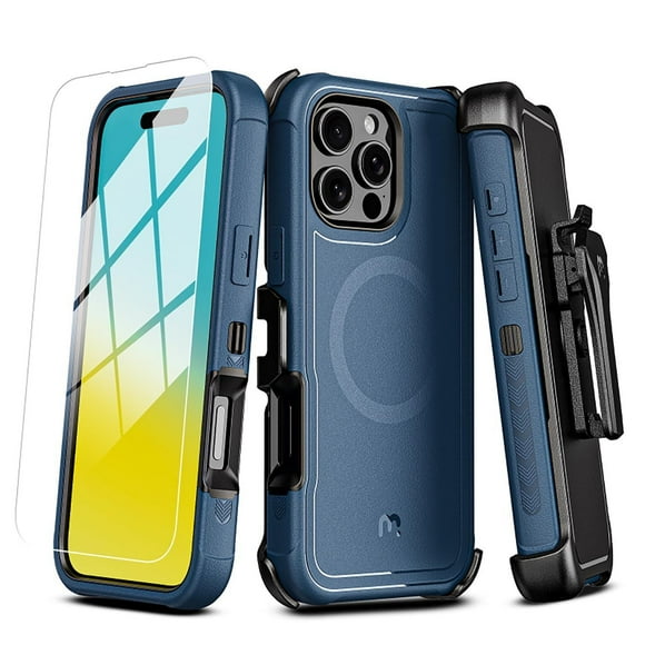 Funda Case MYBAT Maverick Mag clip para iPhone 16 PRO MAX - Azul con mica