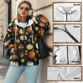 thumbnail image 6 of COEQINE Oversized Women's Hoodie Fashion Full Zipper Sweatshirts Christmas House Tree and Cookies Print Long Sleeve Casual Wear Fall Winter Outfits Jacket with Pockets, 3XL, 6 of 7