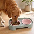 thumbnail image 6 of Double Bowl Pet Feeder 350ml Each Stays in Place for Cats and Small Dogs, Tilted Height Neck Care Removable Bowls, Stable Easy Clean Daily Feeding Station Indoor Gift, 6 of 7