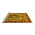 thumbnail image 2 of Ahgly Company Machine Washable Indoor Square Oriental Yellow Industrial Area Rugs, 8' Square, 2 of 4