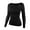 Black, variant on Anyfit Wear Women's Casual Long Sleeve Crew Neck Stretchy Slim Fit Basic Top T-Shirt