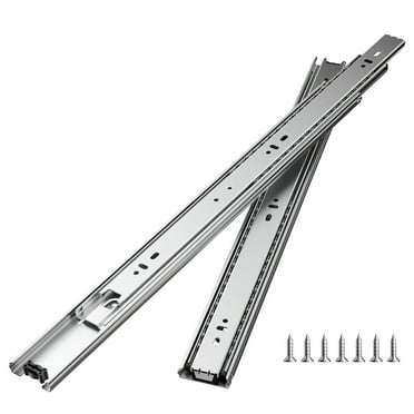 KFFKFF Drawer Tracks, 18-inch, Set of 10 Pairs, Fully Extendable Ball Bearing Cabinet Guides, 100 LB Weight Tolerance, Robust Side Mounting Dresser Drawer Rails, Drawer Slide Mechanisms