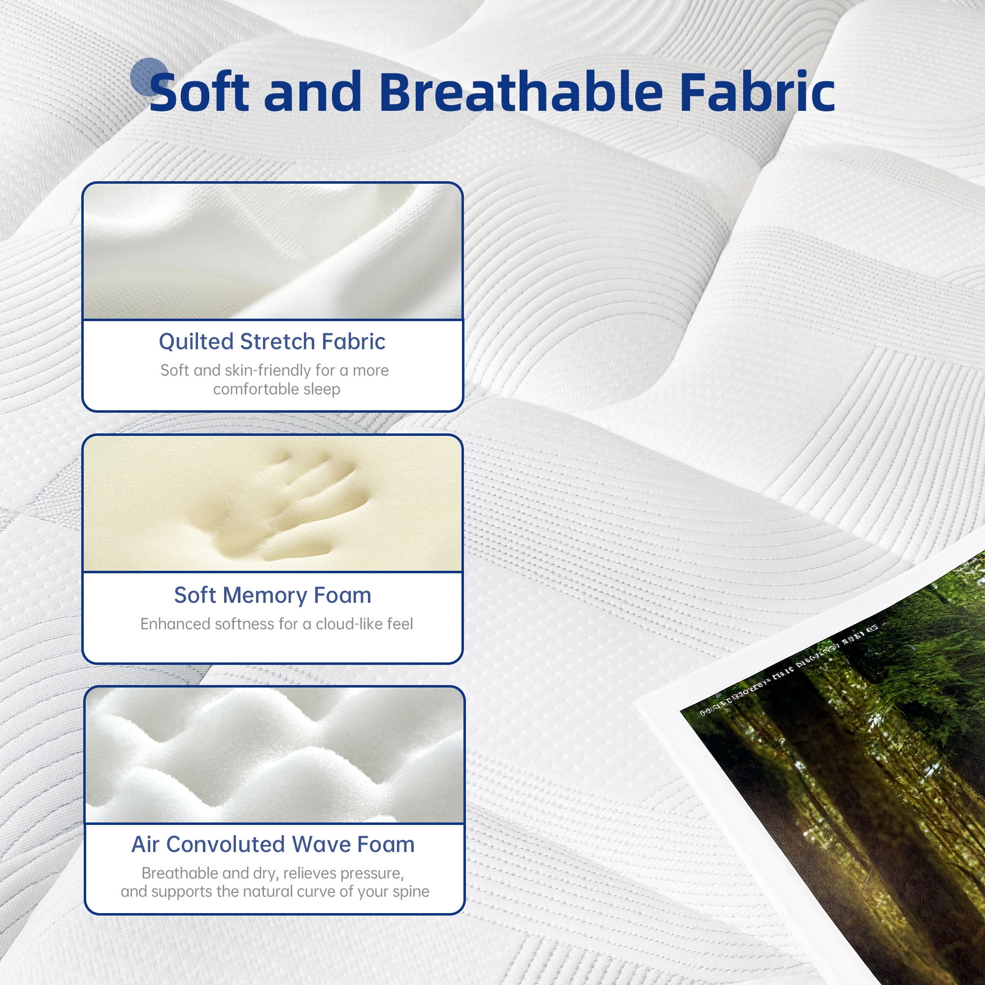 10" Twin Mattress Memory Foam & Individual Pocket Spring Hybrid Mattress, Medium Firmness, Mattress in a Box, CertiPUR-US