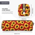 thumbnail image 3 of Balery Sunflowers On Red Estuche de Lápices de Cuero Impreso, Estuche para Suministros de Arte, Estuche de Lápices con Cremallera, Estuche de Almacenamiento de Papelería, 3 of 7