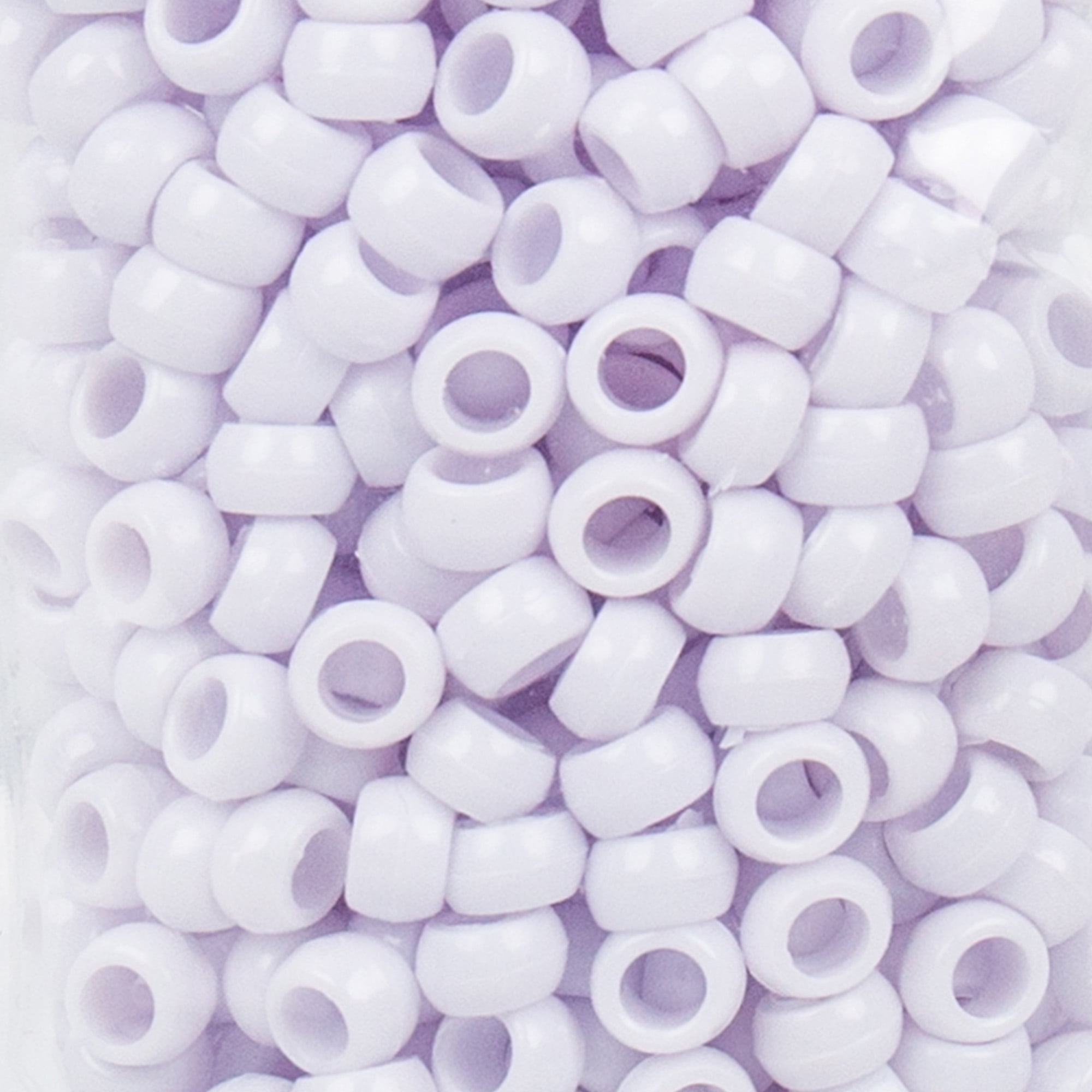 Hello Hobby Pony Plastic Beads, White, 500-Pack