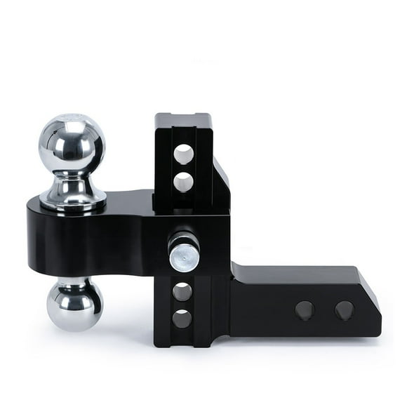 Adjustable Trailer Hitch 2" Receiver 6" Drop/Rise Drop Hitch 12500 LBS Ball Mount 2" 2-5/16" Dual Towing Ball Double Locks ,Weatherproof Double Locking Hitch Pin