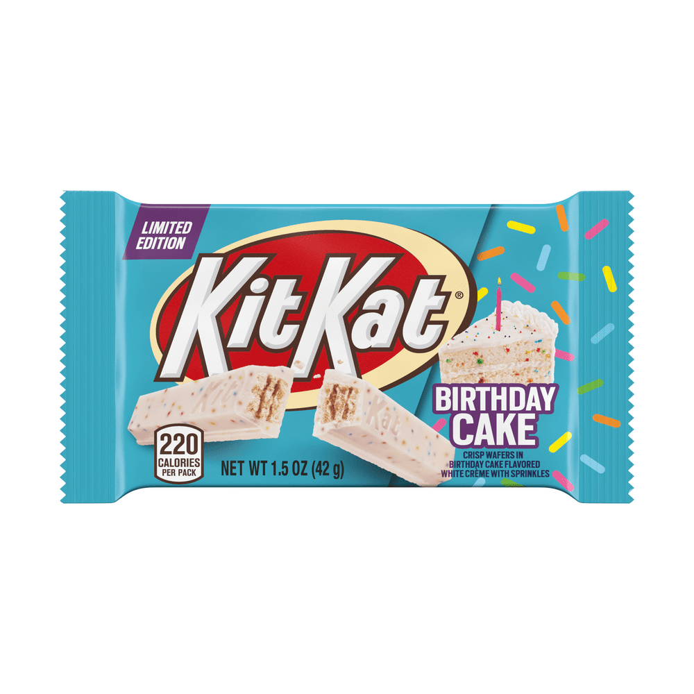 Kit Kat, Crisp Wafer Bar Birthday Cake with Sprinkles Flavored White