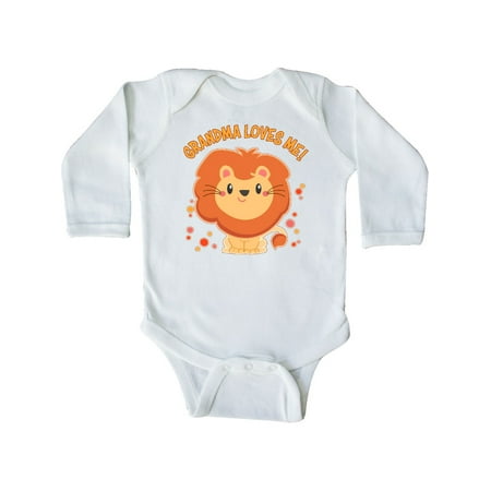 

Inktastic Grandma Loves Me- cute lion Gift Baby Boy or Baby Girl Long Sleeve Bodysuit