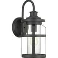 thumbnail image 2 of Progress Lighting Haslett 1-Light Medium Wall Lantern in Black with Seeded Glass Shade, 2 of 2