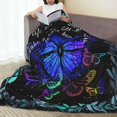 thumbnail image 5 of Flannel Fleece Bed Blanket Throw Blanket Lightweight Cozy Plush Blanket for Bedroom Living Room Sofa Couch Butterfly 50"X40", 5 of 6