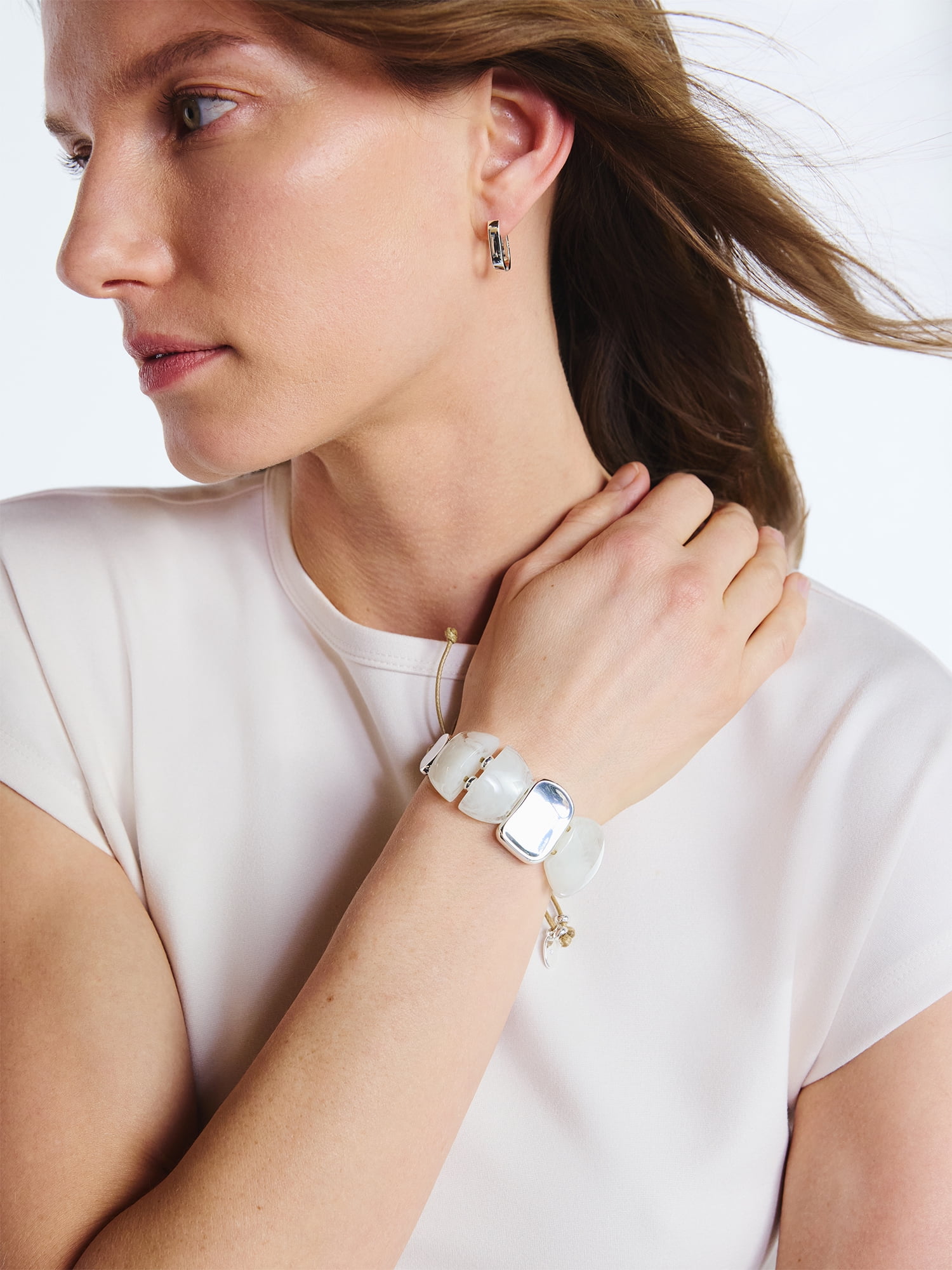 Scoop Women's Tan Cord Bracelet with Geometric Beads
