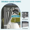 thumbnail image 4 of Dextrus 10' x 10' Hardtop Gazebo, Double Roof Polycarbonate Canopy, Outdoor Shelter with Mosquito Netting & Privacy Curtains, Heavy-Duty Metal Frame for Patio, Backyard, Deck and Lawn, Gray, 4 of 10
