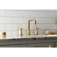 thumbnail image 3 of Kingston Brass KS1417RKX Webb Widespread Bathroom Faucet with Knurled Handle and Push Pop-Up Drain, Brushed Brass, 3 of 8