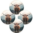 thumbnail image 2 of Coolnut Highland Cow Round Placemats Washable Placemats Non-Slip Heat-Resistant Table Place Mats for Dining Kitchen Holiday Party Table 15.4"-4PCS Home Decor, 2 of 7